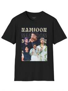 Camiseta Namjoon , Camiseta RM  camisa blusa casual mujer blusa elegante mujer ofertas conjunto de mujer chamarras para dama playeras deportivas para mujer top deportivo mujer top de mujer  flash oferta - Negro - Ver 1