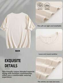 Tropical Outfits,Jesus Flower Cross Double-Sided Printed T-Shirt-Fashion Belief Design Is Suitable For Casual Wear, Very Suitable For Christian Women, Fashionable And Comfortable Cotton Blended T-Shirt, Double-Sided Printed Flowers,,4th Of July Outfit Women - Màu be - Xem 4