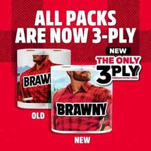 Brawny Tear-A-Square 3-Ply Paper Towels, Strongest On The Market, SFI-Certified, Custom Clean Sizes, Perfect For Everyday Messes, Ideal For Kitchen, Bathroom, And Office Use, Extra Absorbent For Quick Cleanup, 2 Triple Rolls (114 Sheets/Roll), Durable, Tear-Resistant, Convenient For Any Cleaning Task, Soft And Strong For Maximum Performance - 1 - View 3