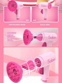 13pcs Children's Realistic Hairstyling Playset, Includes Fake Comb, Hairdryer & More Accessories, Designed For Girls 3+ Years Old, No Real Heat Damage, Simulates Haircut & Styling, Develops Hands-On Skills & Aesthetics, Ideal Birthday Gift For Little Girls - Multicolor - View 12