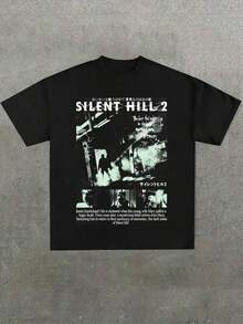 (220 Pure Cotton Shirt) Silent Hill 2 Graphic Tee Retro Horror Game Poster Print Japanese Psychological Thriller Fan Merch Dark Streetwear Casual Short Sleeve T-Shirt, Casual Soft, Pure Cotton Pattern Printed T-Shirt, Men's Printed Short Sleeve Casual Everyday Tee, They Are Excellent Gifts For Friends Family Lover Husband/Wife Girlfriend/Boyfriend, A Youthful And Fashionable Design, Graphic Tee Men, Graphic Tee Women, Outfit Wearmen's Summer Clothes,Designer Shirts Men,Graphic T,Summer Clothes,Summer Tops,Fathers Day Gift,100 Percent Cotton,Men Women T-Shirt Print Tee,Hombre Verano,Camiseta Hombre, Hombre,Camiseta Hombre Algodón - màu đen - Xem 7