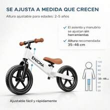 Bicicleta de Equilibrio para Niños 2 a 5 Años, Bici sin Pedales Ajustable con Asiento y Manubrio, Marco Resistente, Llantas EVA Antipinchaduras, Balance Bike Infantil Ligera Unisex - 1 - Ver 2