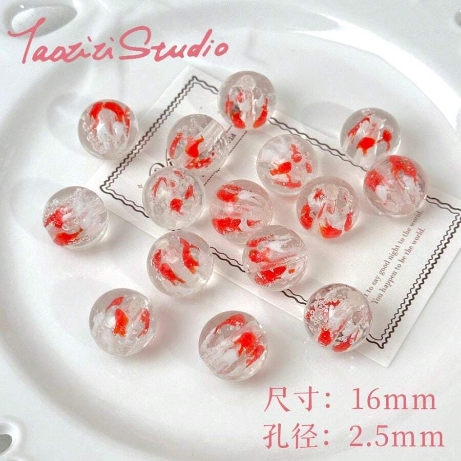 Dreamy Transparent Jellyfish Wind Chime Pendant Loose Beads Beads As Accessories Keychain Bag Hanging Pendant Jewelry - 金魚氣泡水一 - 查看 1
