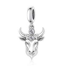 1 Set Liontin 12 Zodiak Perak Sterling 925, Liontin Konstelasi Kristal CZ Bertatahkan, Cocok untuk Gelang, Hadiah Perhiasan Zodiak - Perak - View 13