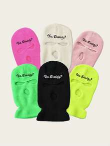 1pc Yes Daddy Ski Mask, Knitted Warm Three-Hole Hat, Cycling And Cold Protection - Three Holes YES - View 10