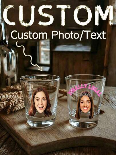 Customized Photo Glass Cup, Photo Wine Glass, Customized Wine Glass, Customized Birthday Wine Glass, Personalized Photo Wine Glass, Multi-Functional, Interesting Single Party Wine Glass, Party Gift, Bride & Groom, Sisters' Trip, Single Party Gift, Warm Atmosphere, Autumn Home Decor
