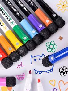 24 Colors Whiteboard Markers, With Eraser, For Whiteboards And Calendars, Suitable For Classroom, Home, Office Supplies And Back , First Day Of School - Multicolor - View 10
