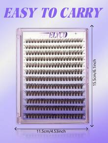 ELYCO Glue-Free Black Brown Segmented Fluffy False Eyelashes, 240 Clusters, 12 Rows, D Curl, 0.07mm, Fine Warm Brown Texture, Non-Stiff, 8-16mm Multi-Length Combination, Quick Application, Suitable For Natural, Light, And Bold Makeup Looks - D - View 7