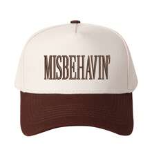MISBEHAVIN Letter Embroidered Patchwork Trucker Hat, Essential For Vacation And Travel, Adjustable, Unisex - Sky Blue - View 8