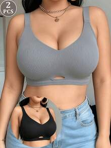柔软乳胶抗菌无缝文胸，提拉聚拢小胸，防止下垂，无钢圈设计，女士适用 - 彩色 - 查看 1