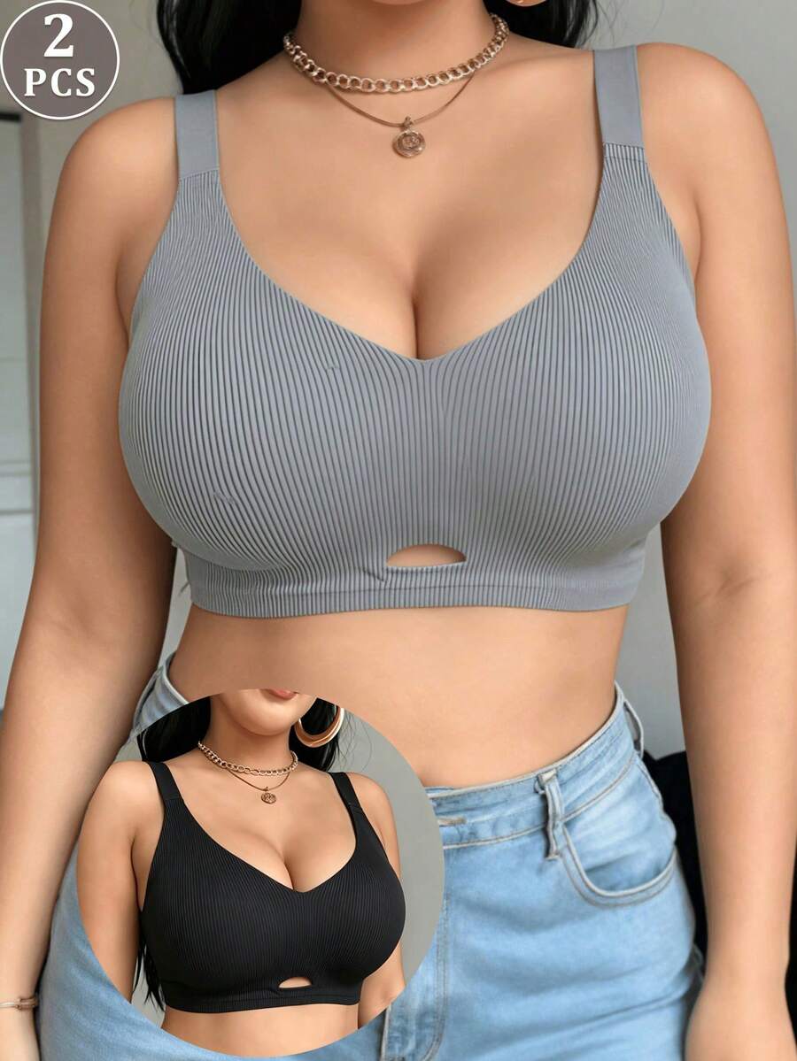 柔软乳胶抗菌无缝文胸，提拉聚拢小胸，防止下垂，无钢圈设计，女士适用 - 彩色 - 查看 1