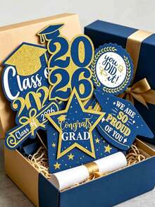 1/6pcs 2026 Graduation Party Decorations,Graduation Decorations, Tabletop Vase Inserts And Cake Toppers,Graduation Party Table Decor,Graduation Decor,2026 Graduation Decorations, Graduation Centerpieces, Graduation Season Kitchen & Dining Room Decor - Multicolor - View 9