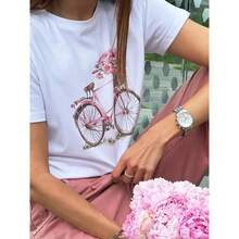 Short-Sleeved T-Shirt, 100% Cotton, European And American Style, Loose And Sweet, Feminine And Unique, Hides Body Imperfections, Casual And Slimming Top, Fashionable. - 白色 - 查看 4