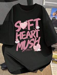 Camiseta Suave para Mujer con Estampado Inspirador 'God Is So Much Bigger', Manga Corta, Cuello Redondo, Ligera y Cómoda para Uso Casual - Negro - Ver 6