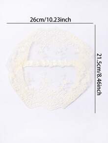 1件套超大号花卉刺绣蕾丝发带套装 夏季发饰 沙滩发带 - 彩色 - 查看 3