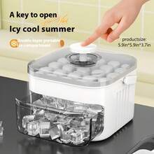 Pressurized Ice Cube Maker, Homemade Square Ice Cube Tray For Refrigerator With Ice Scoop, Portable Self-Made Ice Cube Mold, New Contactless Ice Cube Mold - Multicolor - View 5