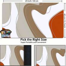 1pc Bohemian Style Abstract Brown Line Oversized Mouse Pad / Gaming Mouse Pad -- XXL Fabric Material -- Ultimate Tracking And Stability Performance -- Professional Gaming Grade Mouse Pad -- Non-Slip And Stable -- Full Desk Coverage -- PC Accessory -- Natural Beige And Brown Wavy Line Design Computer Keyboard And Mouse Pad, Suitable For Office, Home And Gaming Scenes - Bohemian Abstract Style - View 13