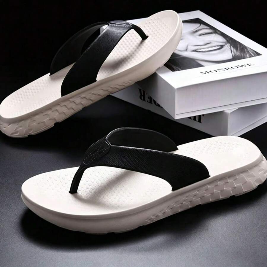 2026 Nuevas chanclas con suela gruesa para hombres, sandalias casuales de verano antideslizantes, antiolor, de suela suave y duradera, cómodas para uso en exteriores, adecuadas para adolescentes, playa y hogar