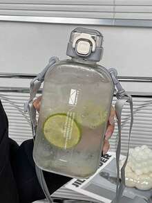 大容量透明水瓶，配有可调节肩带，防漏扁平方形水壶，适合男士、女士、学生、户外、徒步、健身、旅行、上学等场合，可盛装冷水、水果茶、果汁等，是运动装备的理想之选。 - 彩色 - 查看 13