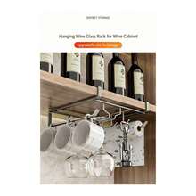 Wine Glass Rack - Under-Cabinet Hanging Stemware Organizer. A Drill-Free, Carbon Steel Storage Solution That Is Both Sturdy And Durable, Ideal For Use On Shelving Units, In Kitchens, Or As A Decorative Accent For Bar Areas. (Available In Black, Gray, And White). - Multicolor - View 11