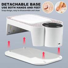 LIMEGIRL Lámpara LED UV Recargable para Uñas con Decoración de Pedrería, Secador de Uñas Inalámbrico con Temporizador de 4 Modos y Almohadilla de Apoyo para la Mano, Luz de Curado Rápido para Uñas en Casa, Blanco - Blanco - Ver 3
