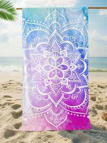 1 buah Handuk Pantai Mikrofiber Ultra Lembut dengan Motif Mandala, Dekorasi Rumah, Cocok untuk Pantai, Kolam Renang, Berkemah, dan Perjalanan, Sangat Nyaman - MultiWarna - View 2