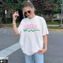 ® Later Gator Shirt, Sarcastic Shirt, Funny Wos Shirt, Offens Shirt, Alligator Shirt, odile Shirt, Funny Mom Tee220g heavyweight 100% cotton T-shirt. Butterfly print. Unisex sizing. Round neck inspirational T-shirt. Cute and beautiful Y2K-inspired summer top, perfect for the outdoors, home, work, or street wear. Casual, loose-fitting everyday T-shirt. - Blanco - Ver 1