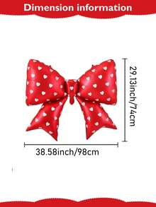 6pcs 38inch Red Bow Foil Balloon Set - White Heart Polka Dot Pattern, Perfect For Cherry Theme, Strawberry Theme, Birthday Party Decor, Princess/Queen Theme Party, Wedding Entrance Decor, Bachelorette Party, Valentine's Day, Bridal Wedding Decoration - Red - View 5