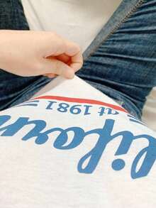 ropa de calor mujer Camiseta de cuello redondo con gráfico de letras para el verano - Blanco - Ver 5