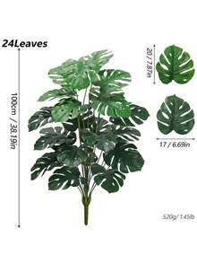 85/100cm 人造龜背竹仿生棕櫚植物，熱帶風情人造景觀植物，適合裝飾居家、庭院、辦公室、派對與婚禮，亦是情人節、生日、畢業及各種場合的完美禮物 - 彩色 - 查看 13