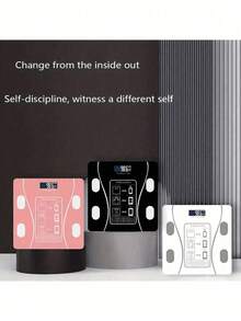 Smart Body Weight Scale With BMI, Body Fat Percentage And Muscle Mass Measurement, Syncs Data With Fitness Apps - Pink - View 4