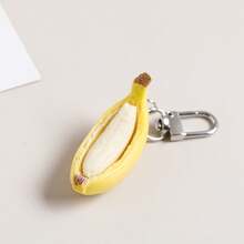 1 pieza Llavero creativo con diseño 3D de plátano pelado realista, accesorio colgante con forma de fruta - Ver 6