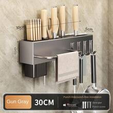 Wall Mounted Kitchen Racks - Grey 30cm - View 3