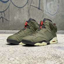 Nike Air Jordan 6 Retro Travis Scott "Olive" | Authentic Cactus Jack Collaboration | 2026 High-End Streetwear Grail | Medium Olive Suede With Glow-In-The-Dark Sole | Limited Edition Utility Pocket Sneakers | Sizes 36-46 At Alpha Swifts Store - 橄欖綠 - 查看 2