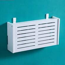 Kệ để đầu thu truyền hình treo tường không cần khoan, giá đựng router, kệ WiFi treo tường - Có chỗ chứa dây cáp, tản nhiệt. - trắng - Xem 6