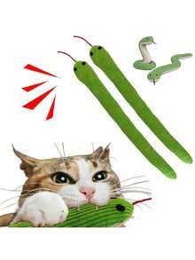 Đồ chơi tương tác cho mèo, bao gồm gối nhồi bông phát ra tiếng kêu, đồ dùng cho thú cưng, đồ chơi cho mèo, đồ chơi cho chó, thú nhồi bông, rắn giả, que gặm cho mèo con, đồ dùng cho thú cưng. - Nhiều màu - Xem 1