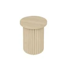 Set Of 2 Round Coffee Tables With Natural Wood Look And Wavy Structure – Integrated Side Table, Ideal For The Living Room, Bedroom, Office Or Study. - Natural Color - View 11