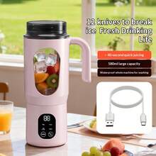 Tasse à jus portable, jus frais, grande capacité, verrouillage de , anti-fuite, nettoyage en une seconde, haute qualité, multicolore au choix, multifonction, tasse mixeur à fruits et légumes, tasse à milkshake - Multicolore - Voir 8