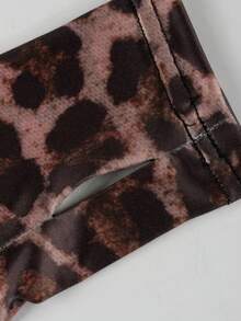 Spring/Summer Two Pieces Set For Women Casual Solid Color Leopard Print Zip Long Sleeve Top And Long Pants Beach Going Out Rave Gym Party Outfits - Dark Grey - View 6