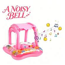 Anillo inflable de natación para bebés con dosel - Juguete de piscina para bebés con diseño de dibujos animados y sombrilla, adecuado para juegos acuáticos, piscina, playa, lago, vacaciones - Multicolor - Ver 2