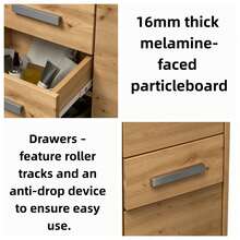 Multifunctional Home Style Bathroom Storage Cabinet With Drawer & 2 Doors, Ultra Slim Narrow Organizer For Small Spaces, Finished In Brown / Matte White / High Gloss White, Ideal For Bathroom, Bedroom, Kitchen, Towels - Multicolor - View 3
