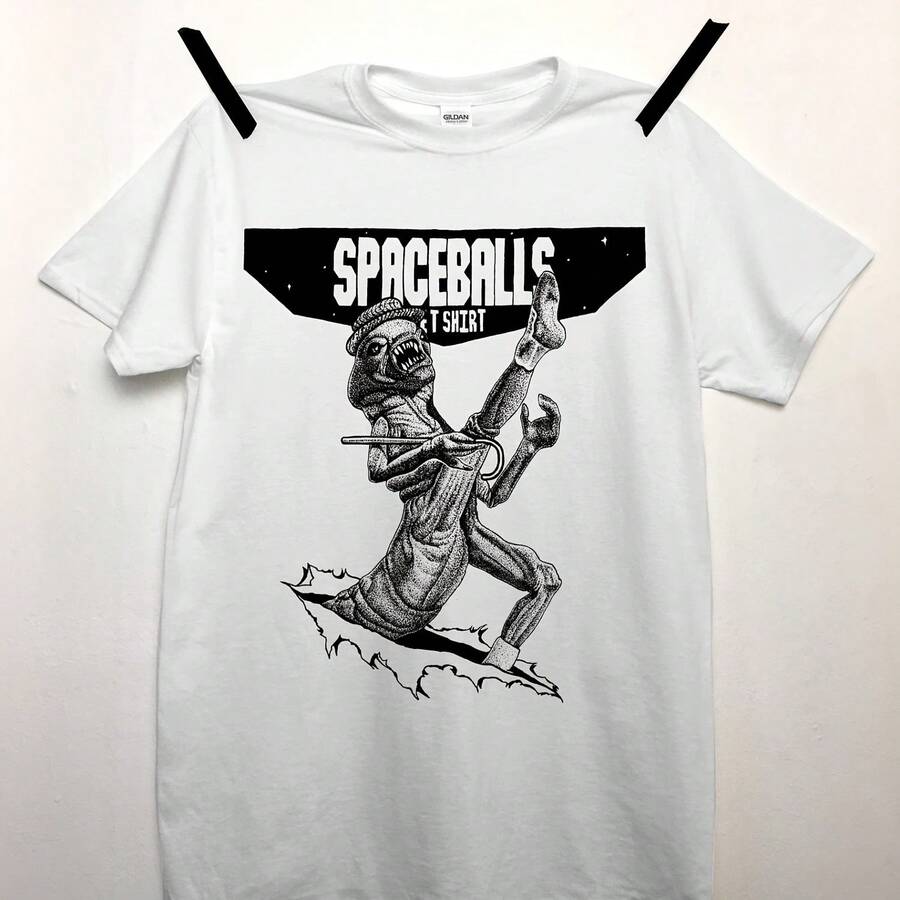 SPACEBALLS T-Shirt Alien Chestburster Xenomorph - 白色 - 查看 1