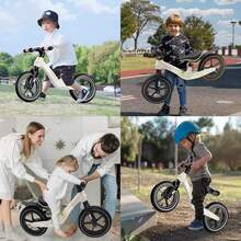 JUHANI Bicicleta de Equilibrio de 12 Pulgadas para Niños y Niñas de 2, 3, 4, 5 y 6 años con Cuadro de Nylon Ligero, Bicicleta de Entrenamiento sin Pedales para Niños. - verde oscuro - Ver 7