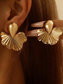Pendientes elegantes y minimalistas con diseño de hoja, pendientes retro de hoja de árbol para mujeres - pendientes - Ver 19