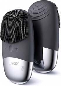 Cepillo de limpieza facial, Exfoliante facial eléctrico de silicona 3 en 1, Masajeador vibrador, IPX7 resistente al agua, Cepillo de poros recargable por USB para limpieza profunda, eliminación de puntos negros, exfoliación (Gris) - ColorB - Ver 1