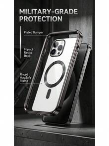 Phone Case: Luxury Plating Transparent Magnetic Wireless Charging Phone Case For IPhone Models 11 12 13 14 15 16 17 Pro Max Plus, Featuring A Clear Design That Is Shockproof And Includes A Lens Film. - Golden - View 7