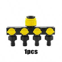 4-Way Garden Hose Splitter, Outdoor Faucet Hose Connector With 4 Independent Valves, Suitable For Lawn Irrigation, Hose Pipe Faucet Adapter - Multicolor - View 12
