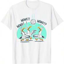 1 camiseta divertida con diseño de pájaro jugando voleibol, cómoda para usar en casa, para uso diario, para fiestas, estilo unisex, tallas S - XXXXL, blanca, 180g, 100% algodón, los diseños están impresos. Unisexo. - Blanco 8 - Ver 1