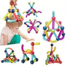 Children's Magnetic Rod Toys, STEM Education Development Of Creativity And Intelligence - Ideal Birthday Or Holiday Gift, Magnetic Building Blocks Learning Tool, Creative Games, Interesting Learning, Interesting Design, Materials, Materials, Brain Development, Building Blocks, Elementary School Children, Preschool Children, Elderly Toys - Multicolor - View 8
