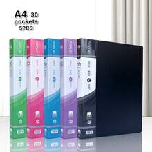 A4 PP File Folder 10-100 Pages, 1/5 Pcs, Portable Document Storage Folder, Multi-Color Lightweight File Folder, Office & Student Use - Single Piece - View 48